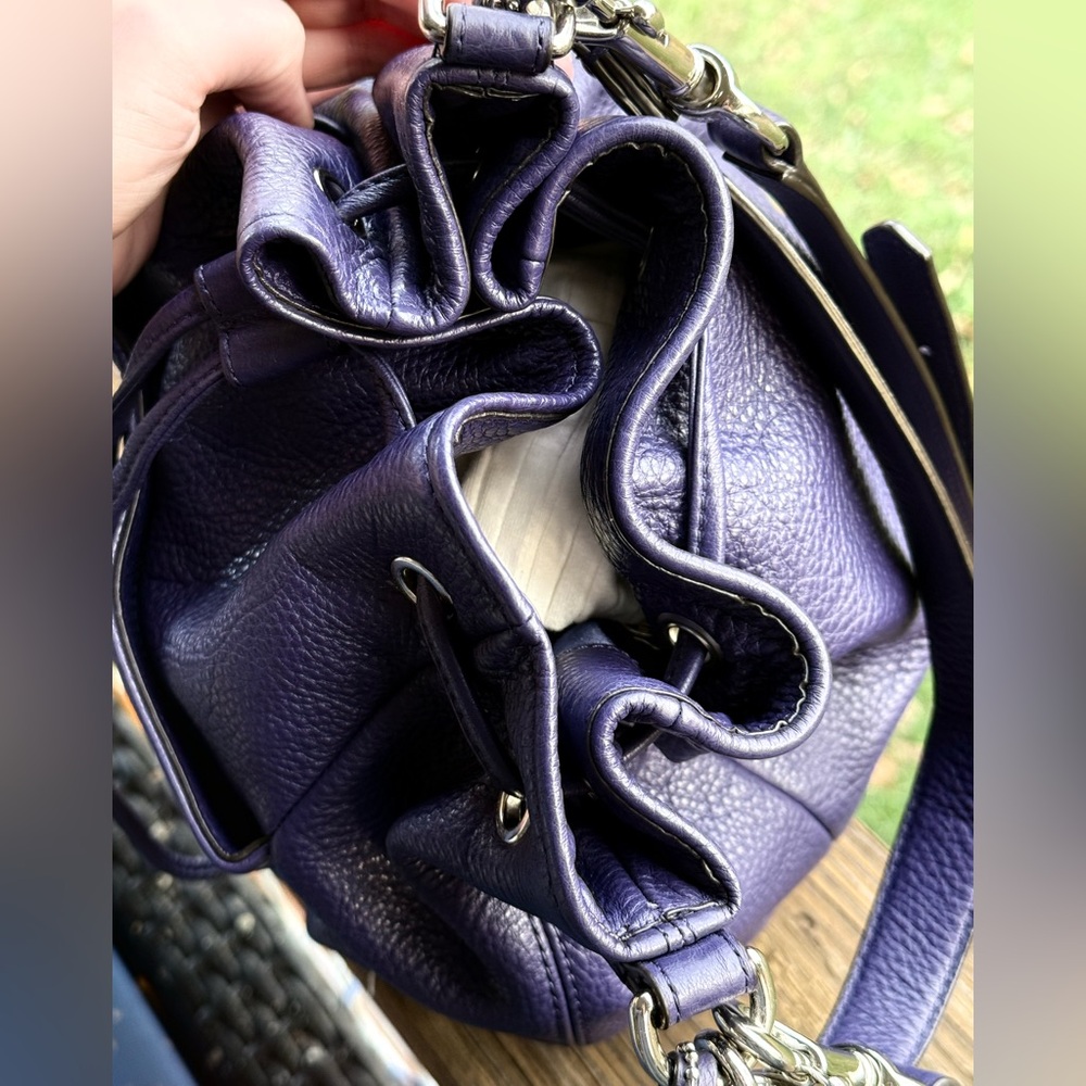 Coach Purple Leather Bucket Bag - Picture 8 of 16